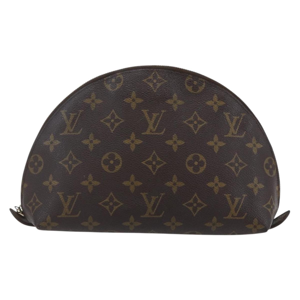LOUIS VUITTON Monogram Trousse Demi Ronde Cosmetic Pouch M47520 LV Auth 145856