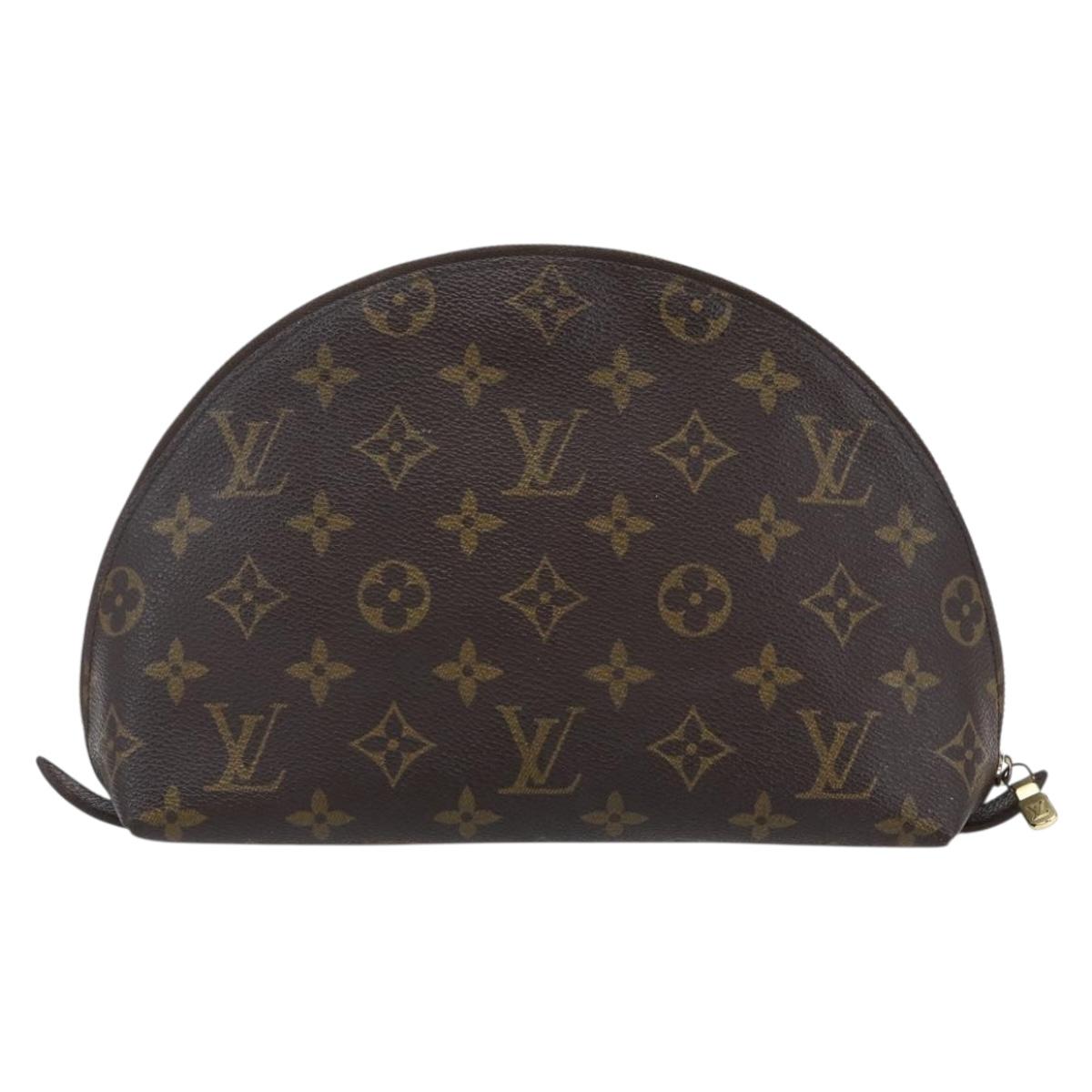LOUIS VUITTON Monogram Trousse Demi Ronde Cosmetic Pouch M47520 LV Auth 145856