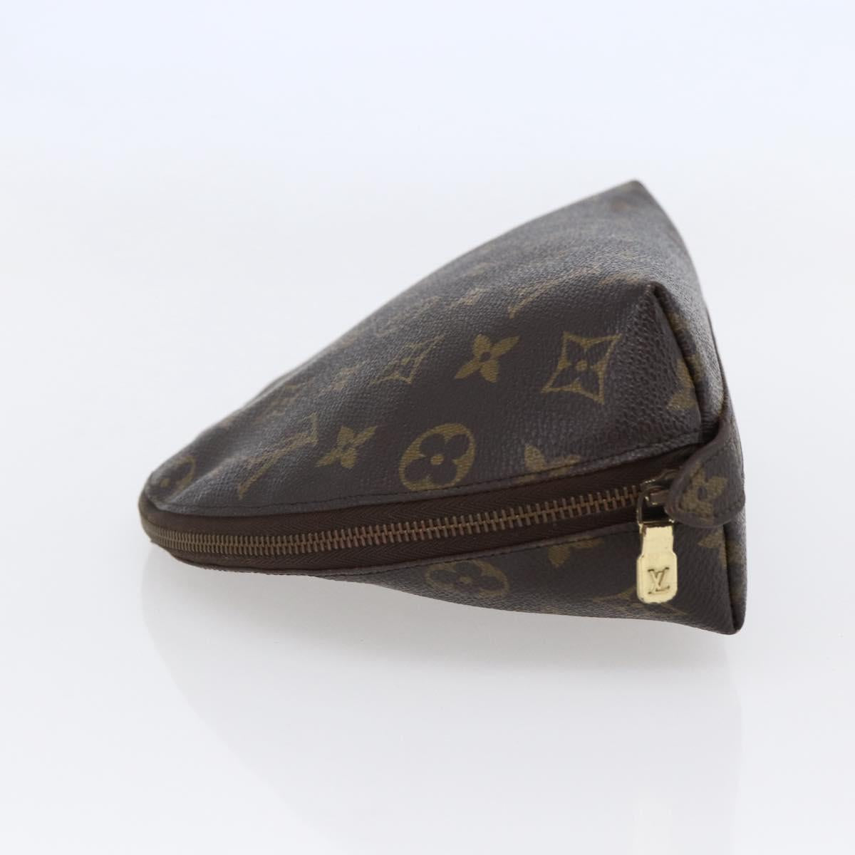 LOUIS VUITTON Monogram Trousse Demi Ronde Cosmetic Pouch M47520 LV Auth 145856