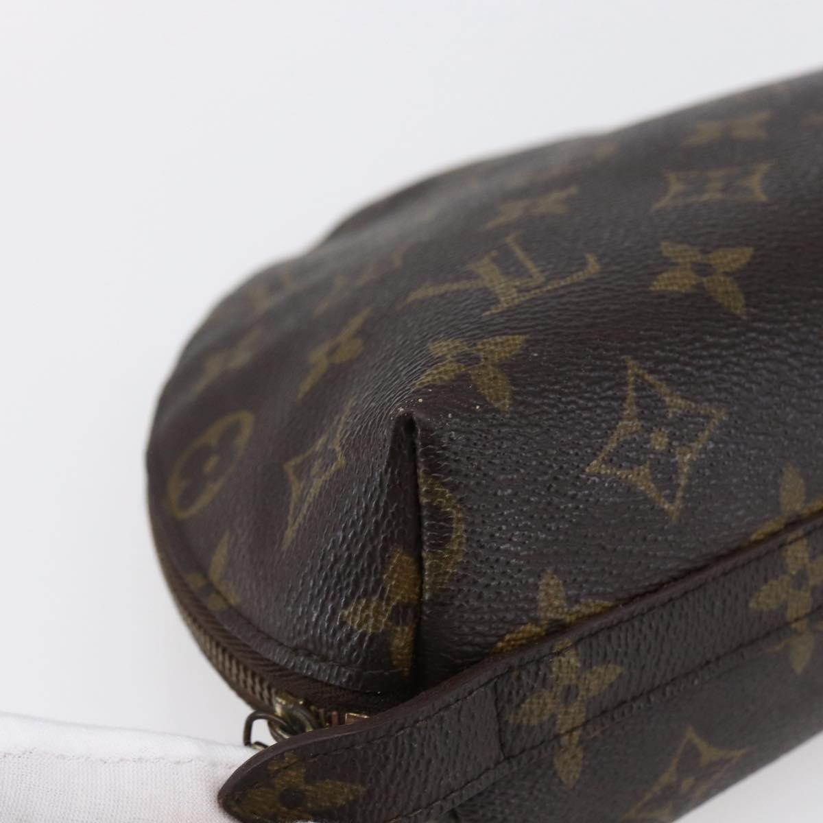 LOUIS VUITTON Monogram Trousse Demi Ronde Cosmetic Pouch M47520 LV Auth 145856
