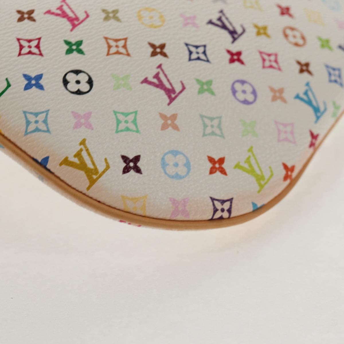 LOUIS VUITTON Monogram Multicolor Pochette GM Pouch White M60027 Auth 145858A