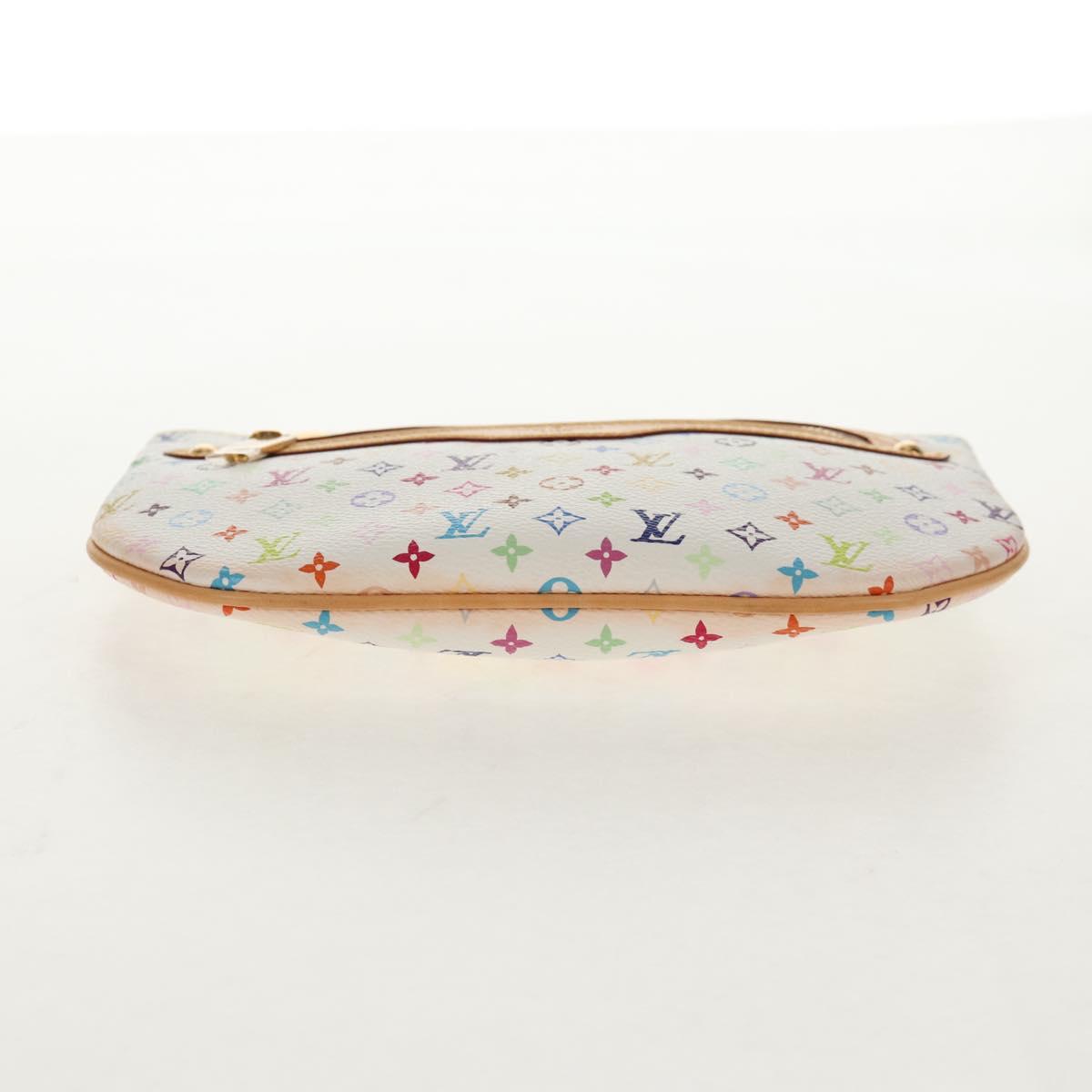 LOUIS VUITTON Monogram Multicolor Pochette GM Pouch White M60027 Auth 145858A
