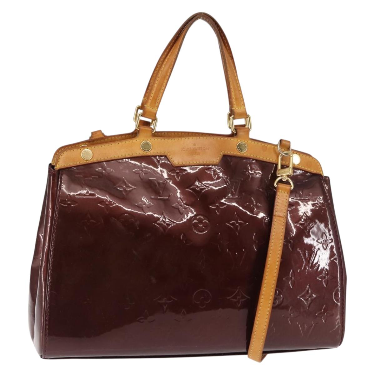 LOUIS VUITTON Vernis Blair MM Hand Bag 2way Rouge M91690 LV Auth 145859