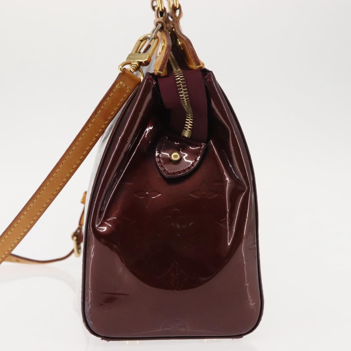 LOUIS VUITTON Vernis Blair MM Hand Bag 2way Rouge M91690 LV Auth 145859