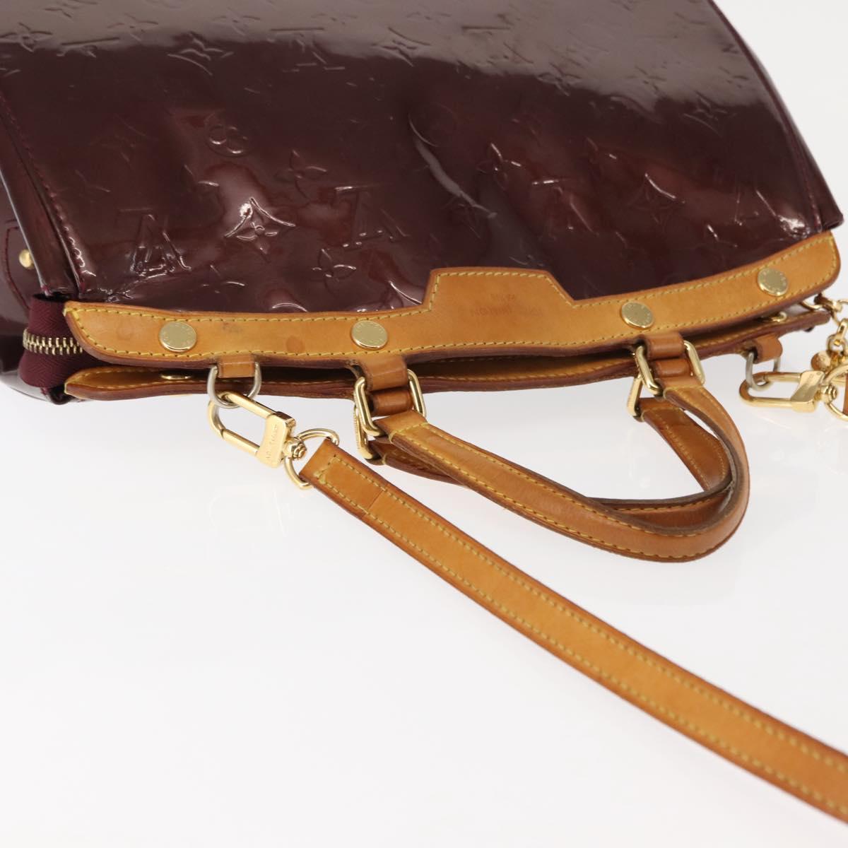 LOUIS VUITTON Vernis Blair MM Hand Bag 2way Rouge M91690 LV Auth 145859