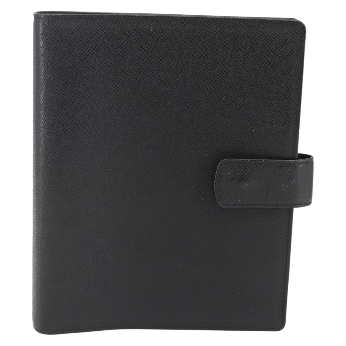 LOUIS VUITTON Taiga Agenda GM Day Planner Cover Black R20232 LV Auth 145864