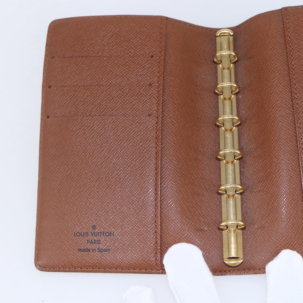LOUIS VUITTON Monogram Agenda PM Day Planner Cover R20005 LV Auth 145866