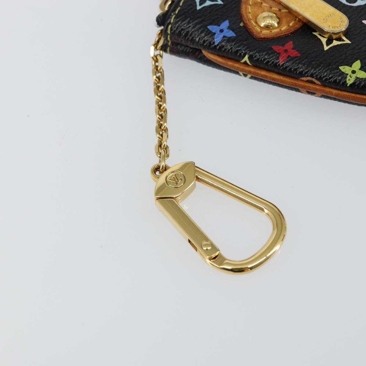 LOUIS VUITTON Multicolor Pochette MM Coin Purse Black M60031 Auth 145869
