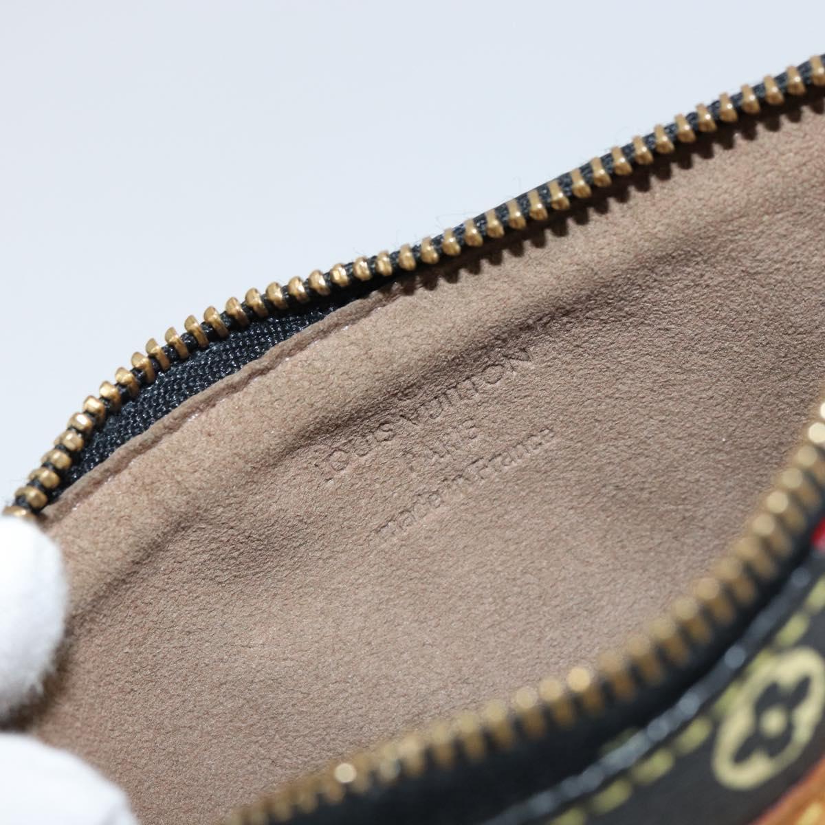 LOUIS VUITTON Multicolor Pochette MM Coin Purse Black M60031 Auth 145869