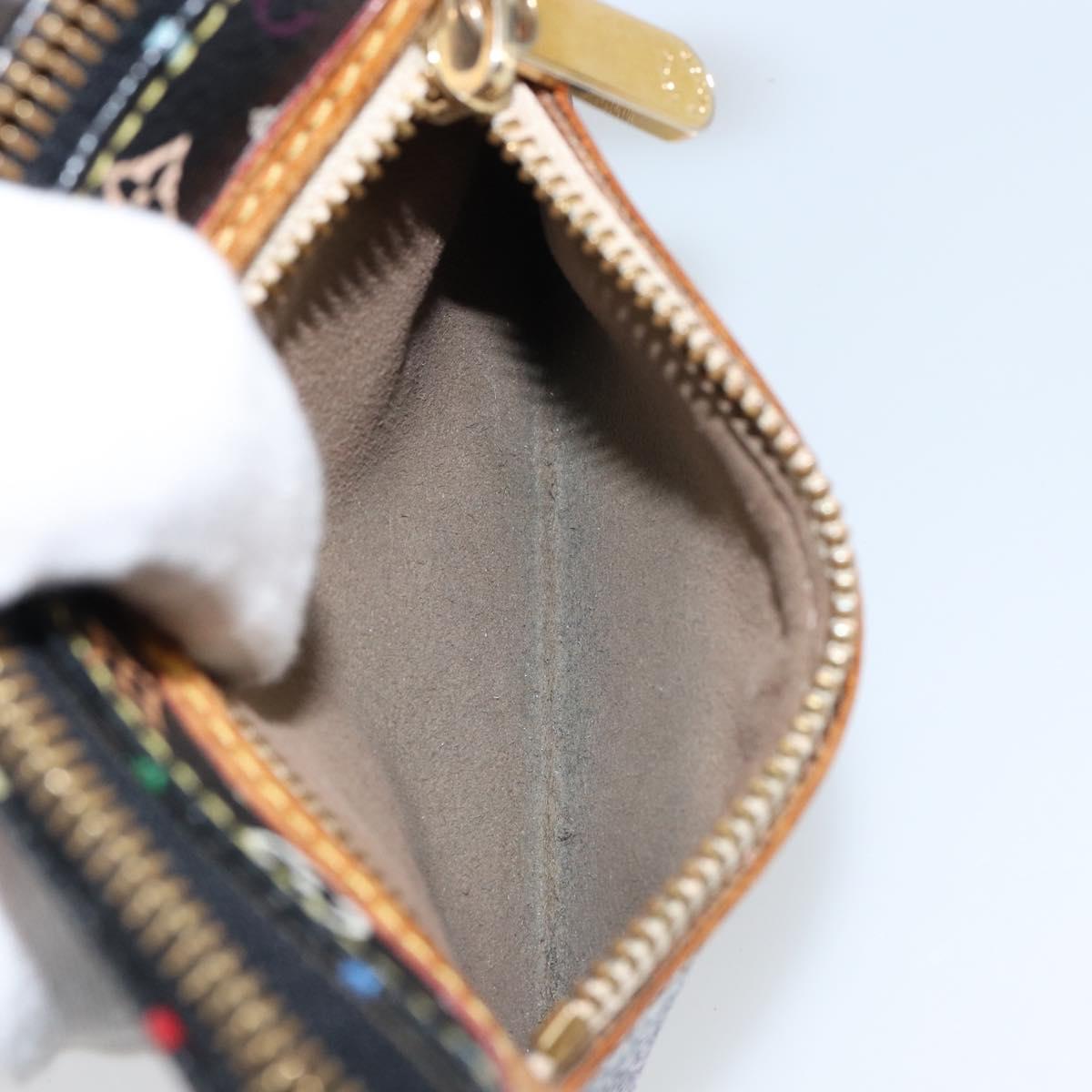 LOUIS VUITTON Multicolor Pochette MM Coin Purse Black M60031 Auth 145869