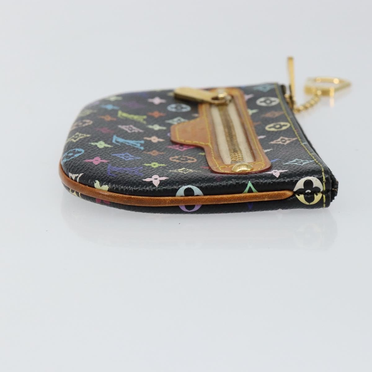 LOUIS VUITTON Multicolor Pochette MM Coin Purse Black M60031 Auth 145869