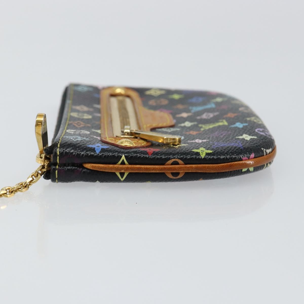 LOUIS VUITTON Multicolor Pochette MM Coin Purse Black M60031 Auth 145869