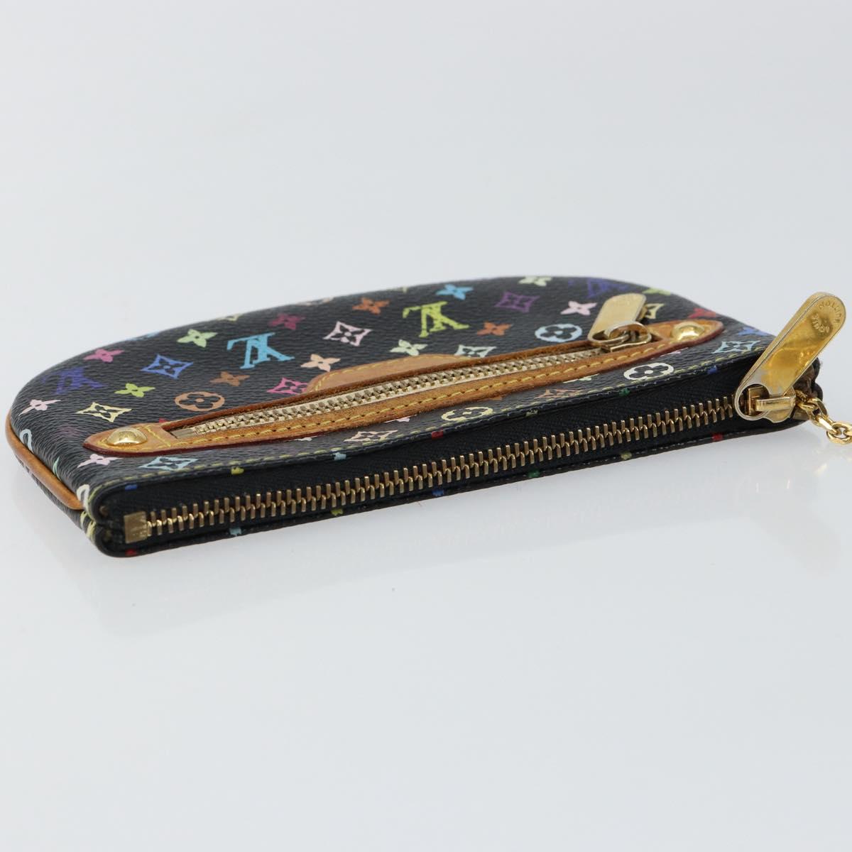 LOUIS VUITTON Multicolor Pochette MM Coin Purse Black M60031 Auth 145869