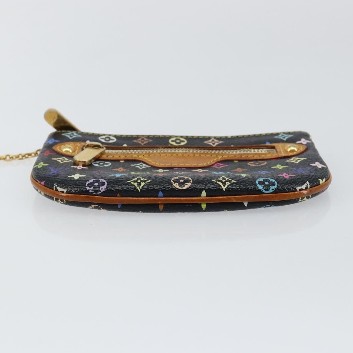 LOUIS VUITTON Multicolor Pochette MM Coin Purse Black M60031 Auth 145869