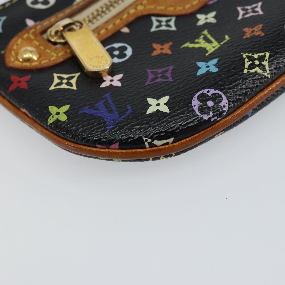 LOUIS VUITTON Multicolor Pochette MM Coin Purse Black M60031 Auth 145869