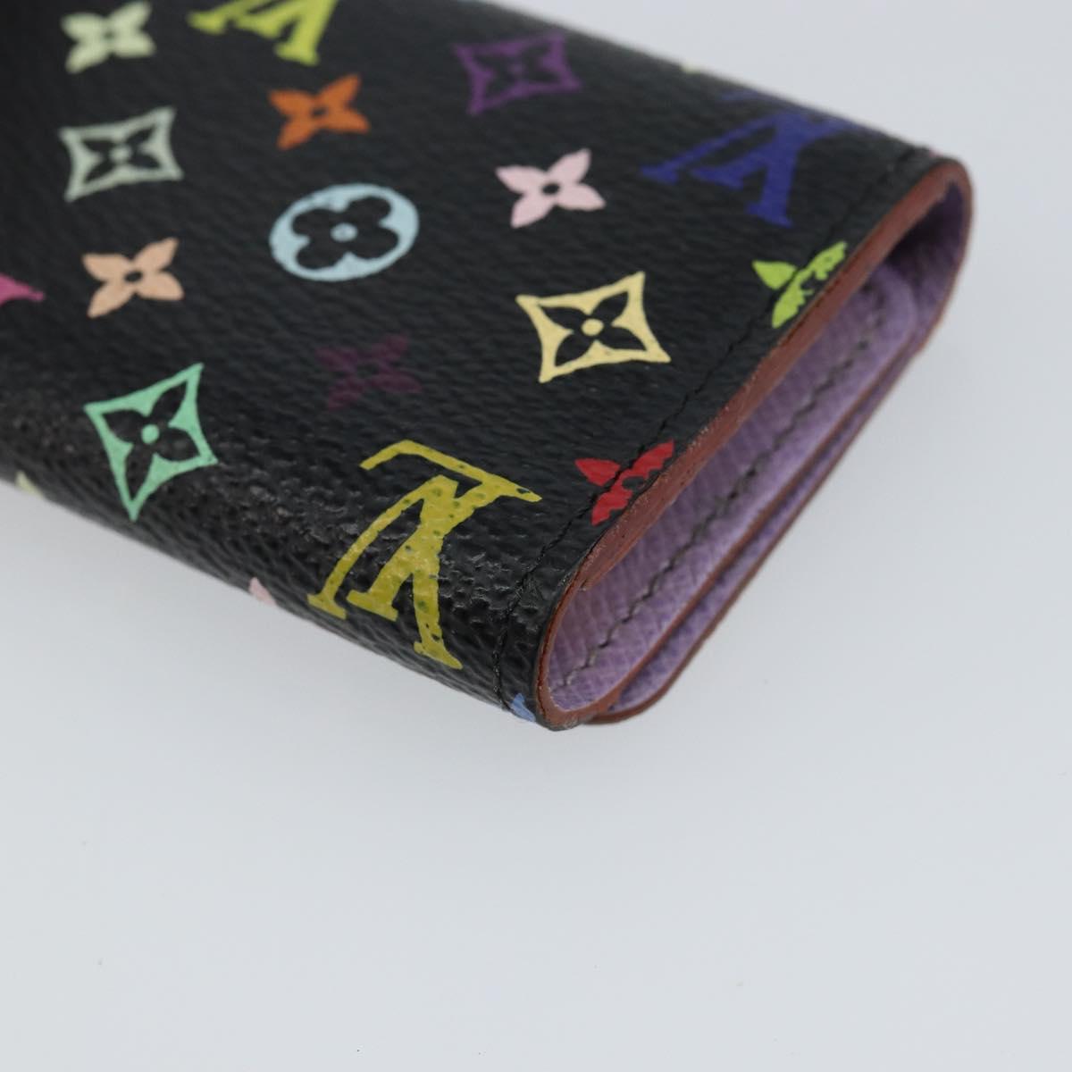 LOUIS VUITTON Monogram Multicolor Multicles 4 Key Case Black M93732 Auth 145870