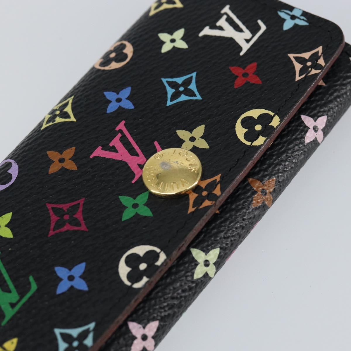 LOUIS VUITTON Monogram Multicolor Multicles 4 Key Case Black M93732 Auth 145870