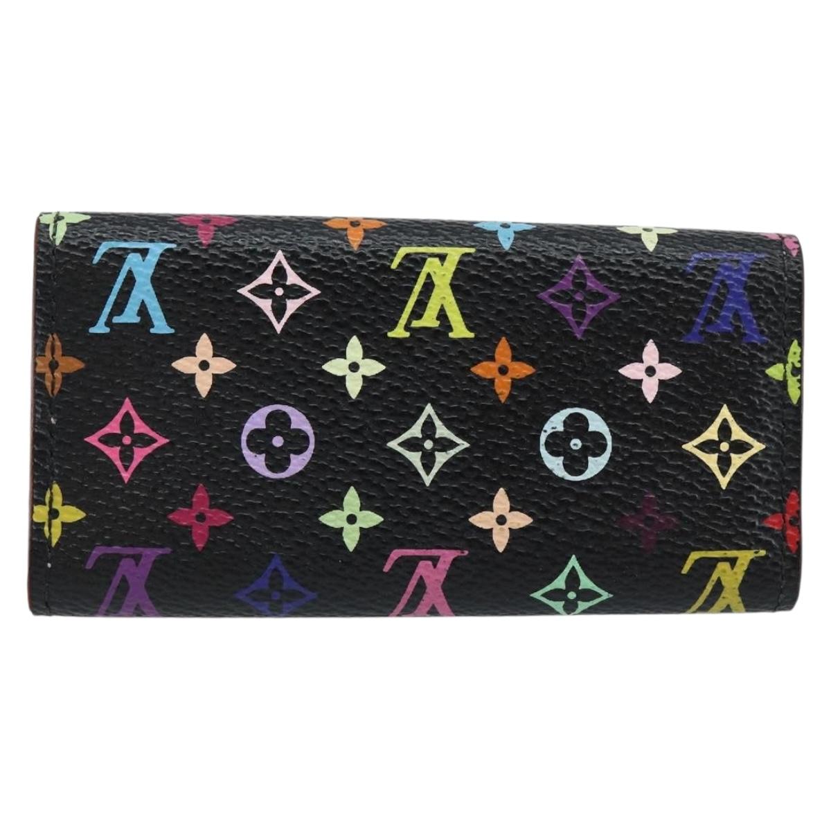 LOUIS VUITTON Monogram Multicolor Multicles 4 Key Case Black M93732 Auth 145870