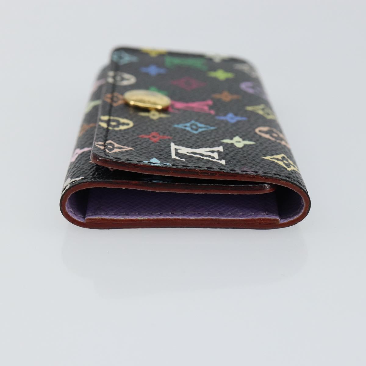 LOUIS VUITTON Monogram Multicolor Multicles 4 Key Case Black M93732 Auth 145870