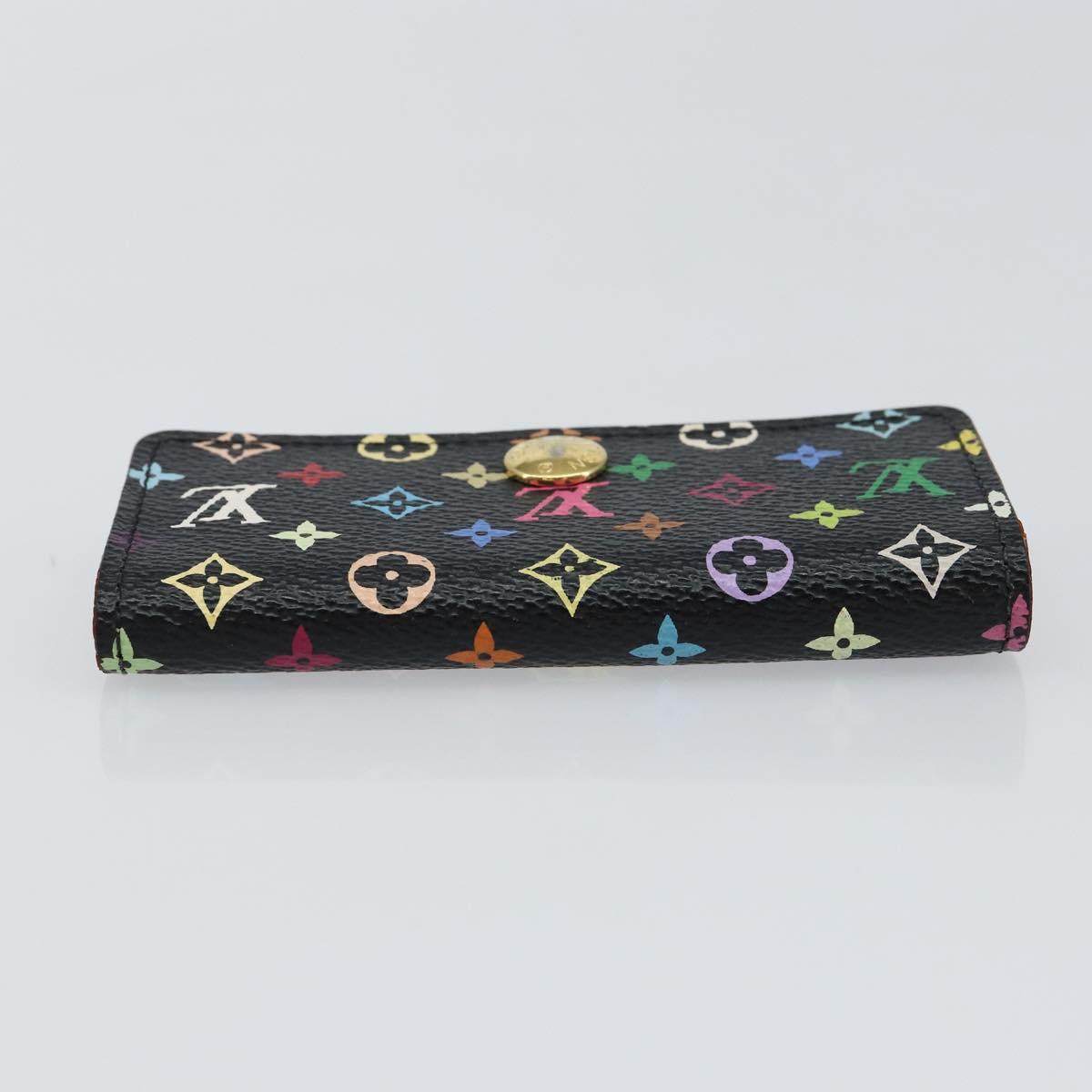 LOUIS VUITTON Monogram Multicolor Multicles 4 Key Case Black M93732 Auth 145870