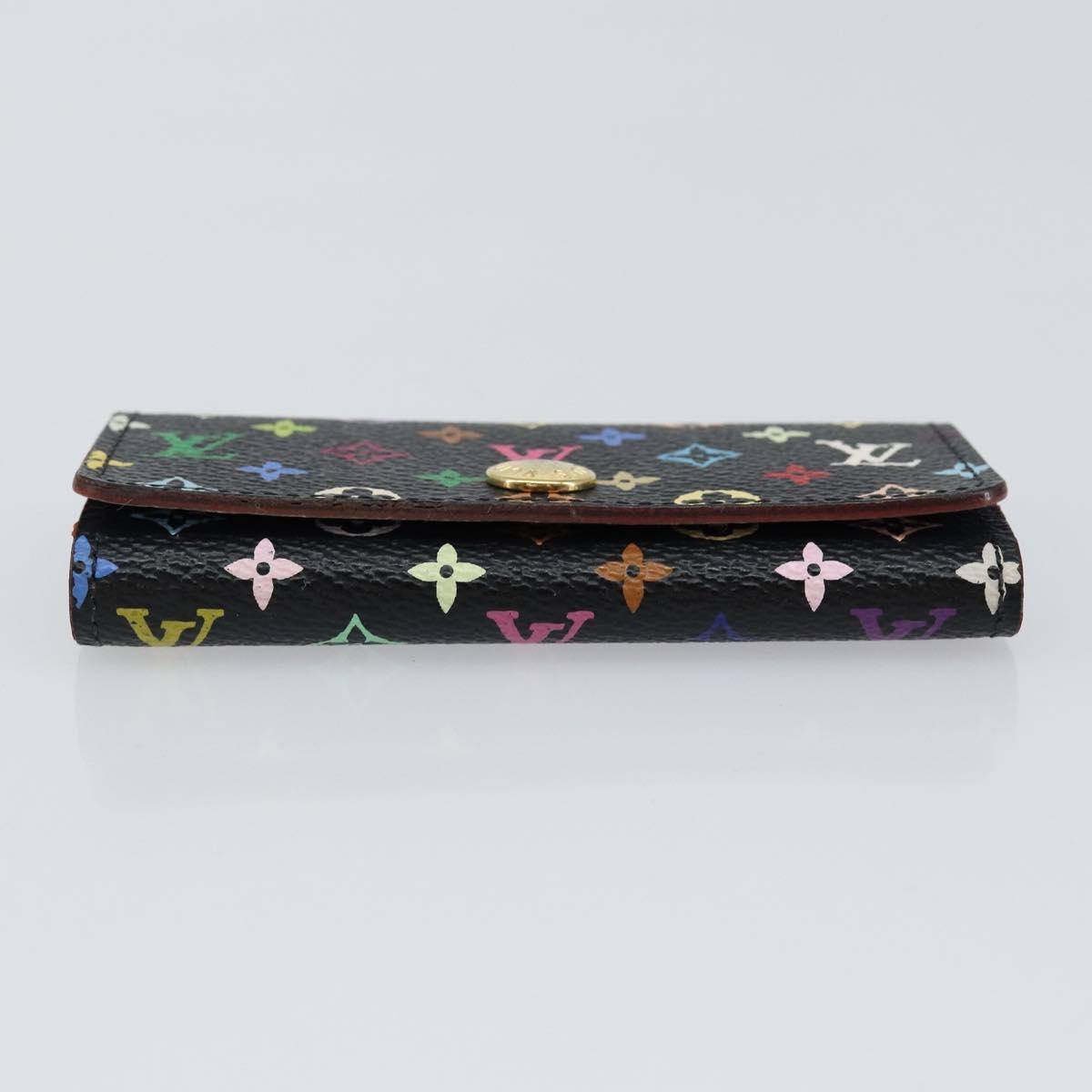 LOUIS VUITTON Monogram Multicolor Multicles 4 Key Case Black M93732 Auth 145870