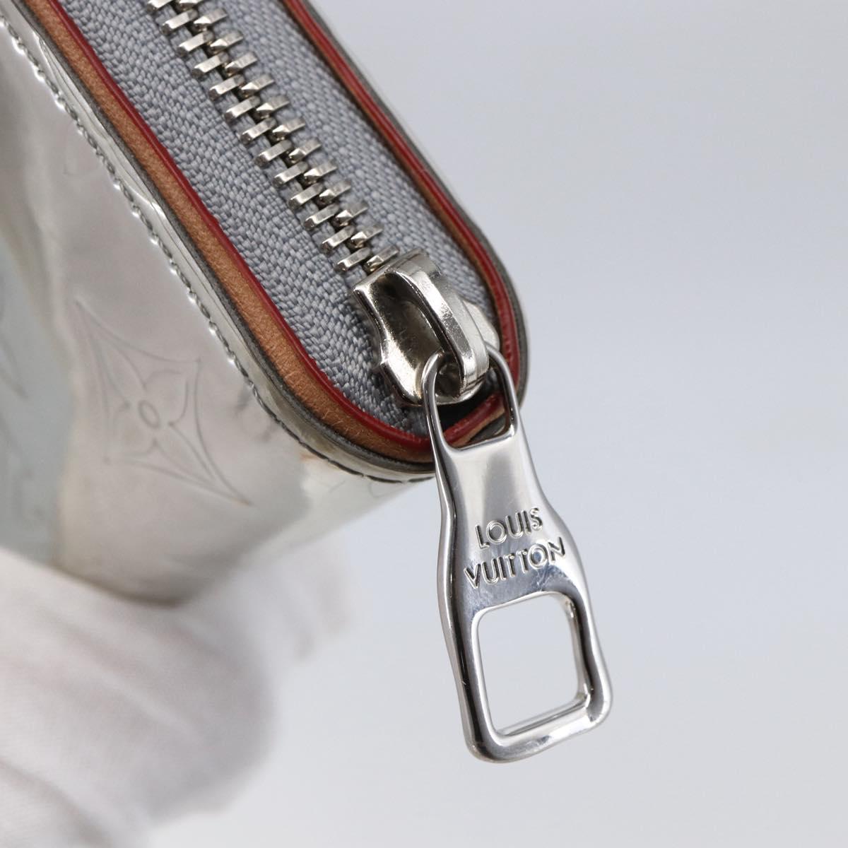 LOUIS VUITTON Mirror Zippy WalletVertical Wallet Silver M80808 Auth 145872