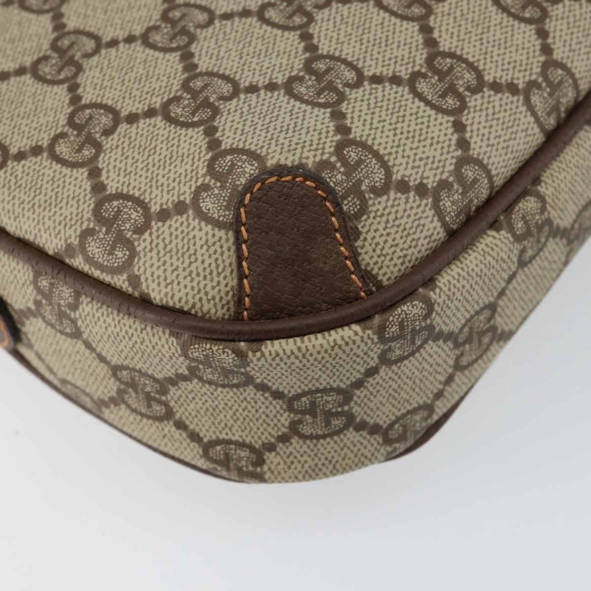 GUCCI GG Supreme Web Sherry Line Bag PVC Beige Gold 89 02 066 Auth 145875