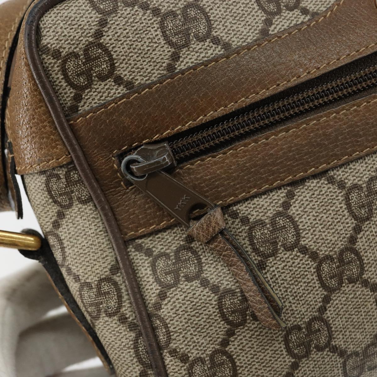 GUCCI GG Supreme Web Sherry Line Bag PVC Beige Gold 56 02 004 Auth 145876