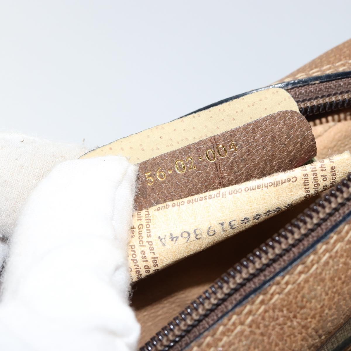 GUCCI GG Supreme Web Sherry Line Bag PVC Beige Gold 56 02 004 Auth 145876