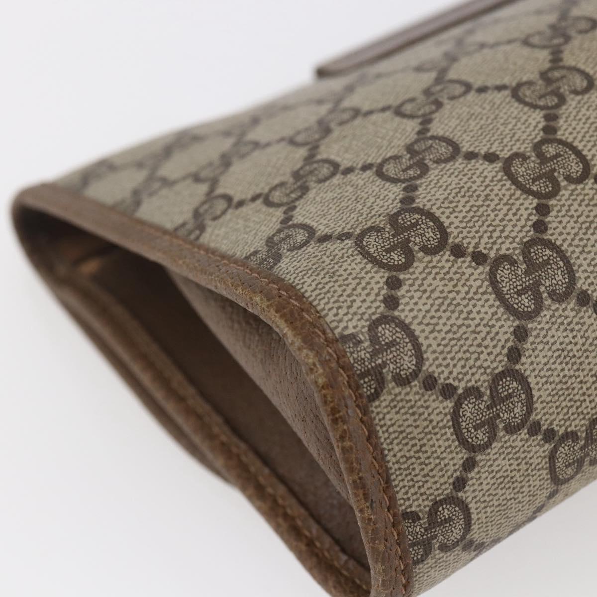 GUCCI GG Supreme Web Sherry Line Clutch Bag PVC Beige Red 89 01 030 Auth 145877