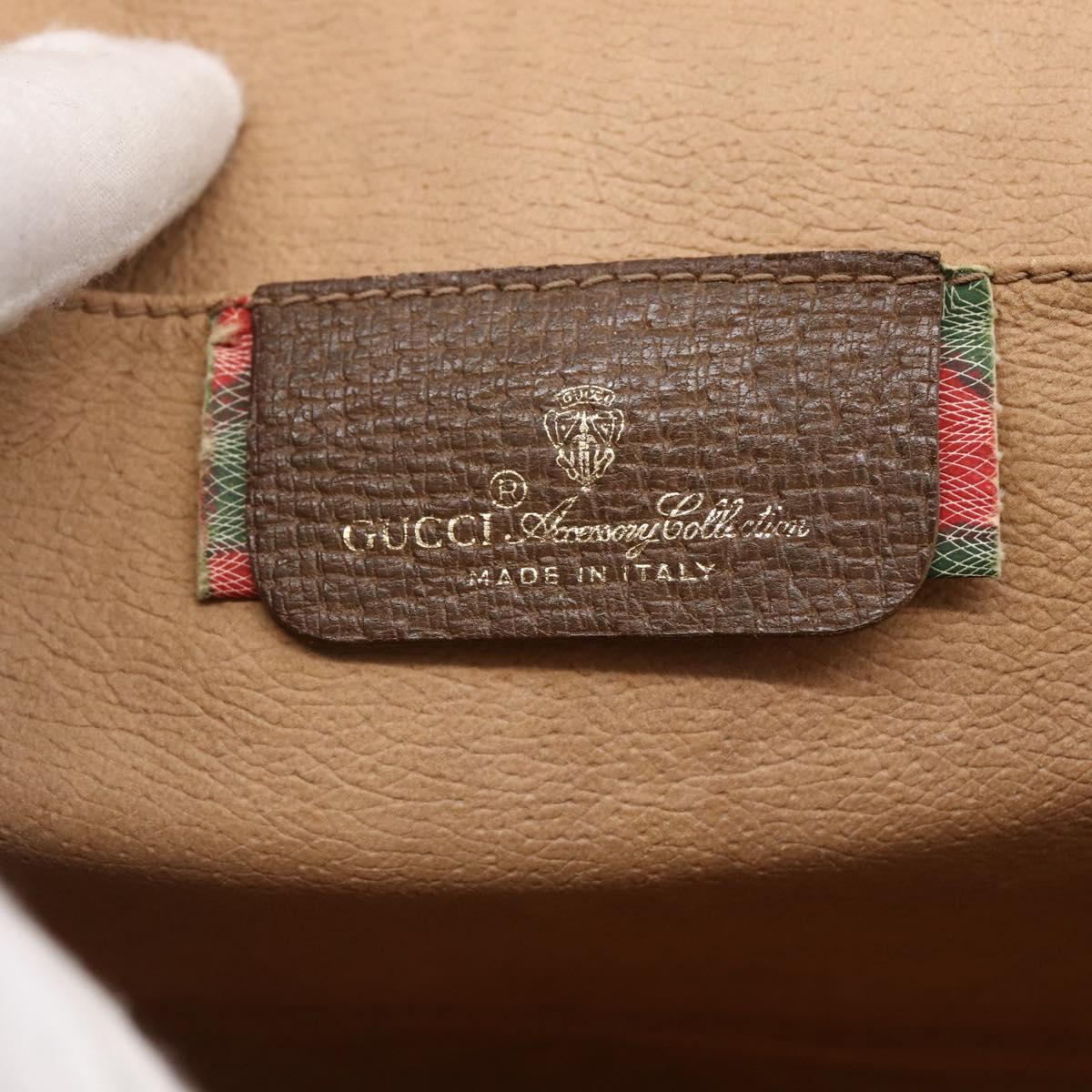 GUCCI GG Supreme Web Sherry Line Clutch Bag PVC Beige Red 89 01 030 Auth 145877