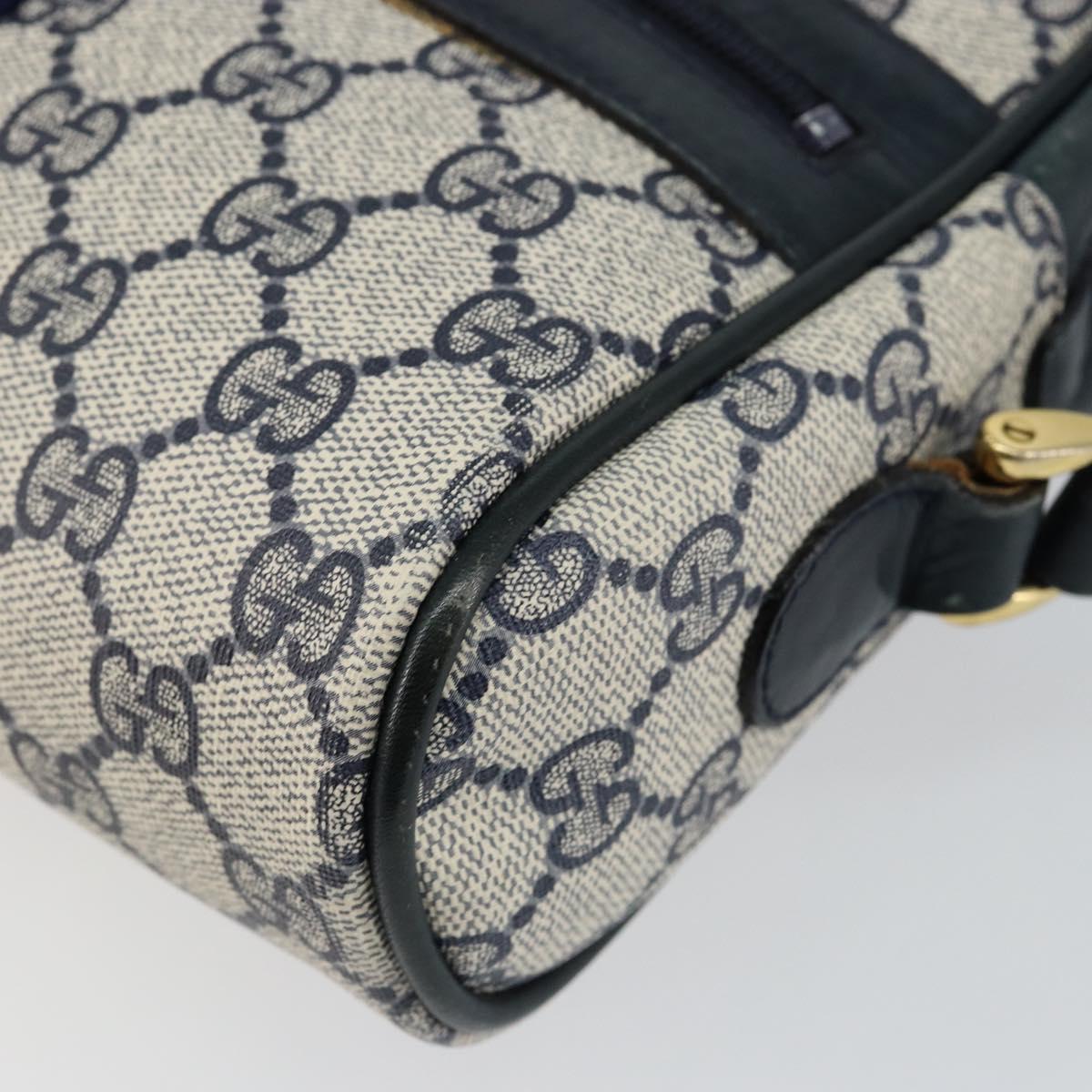 GUCCI GG Supreme Sherry Line Shoulder Bag PVC Navy Gold 010 378 Auth 145881
