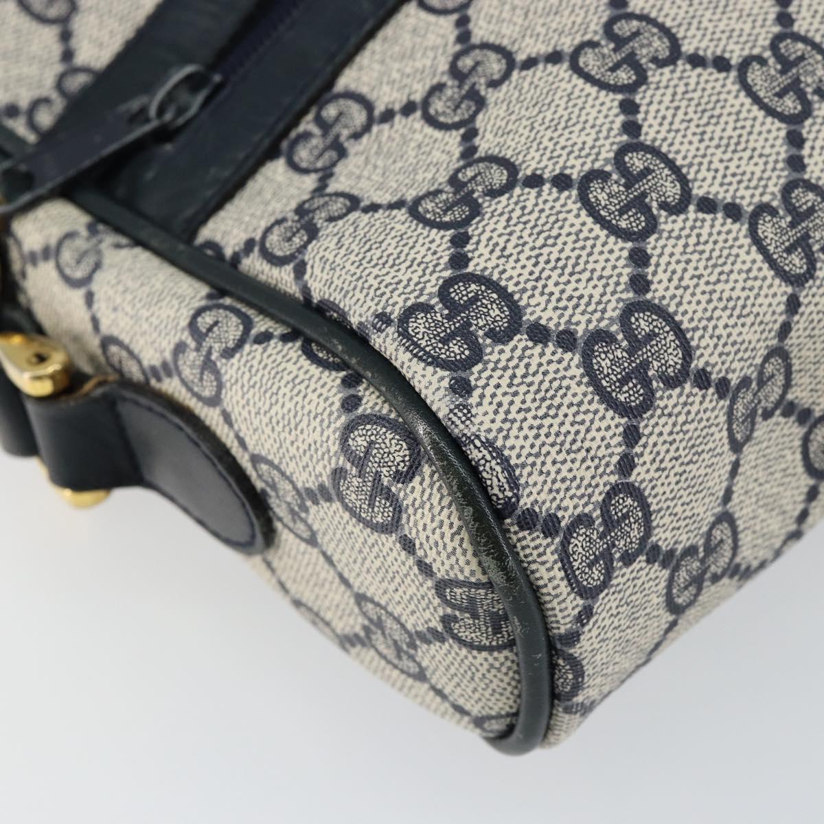GUCCI GG Supreme Sherry Line Shoulder Bag PVC Navy Gold 010 378 Auth 145881