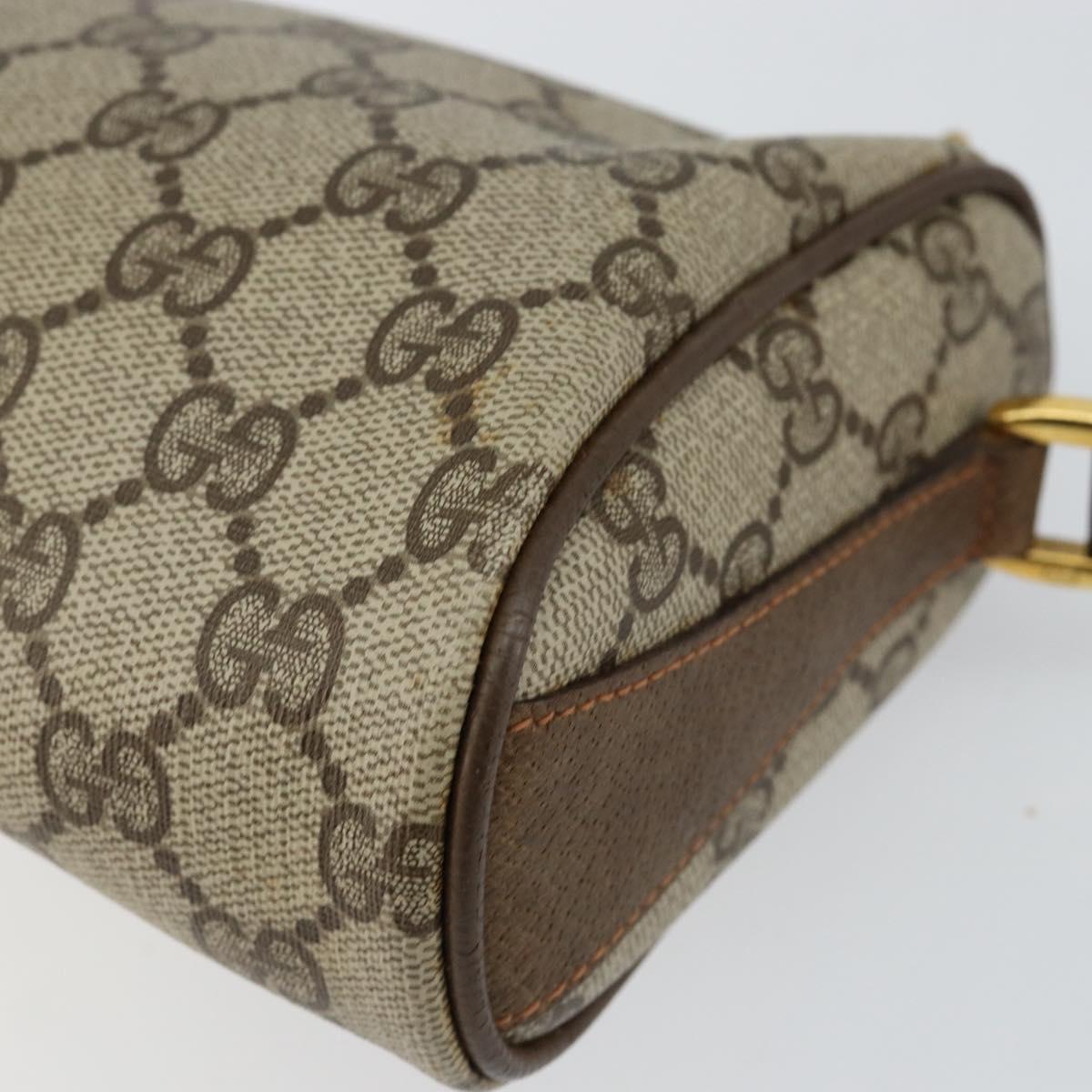 GUCCI GG Supreme Web Sherry Line Bag PVC Beige Gold 89 02 018 Auth 145882