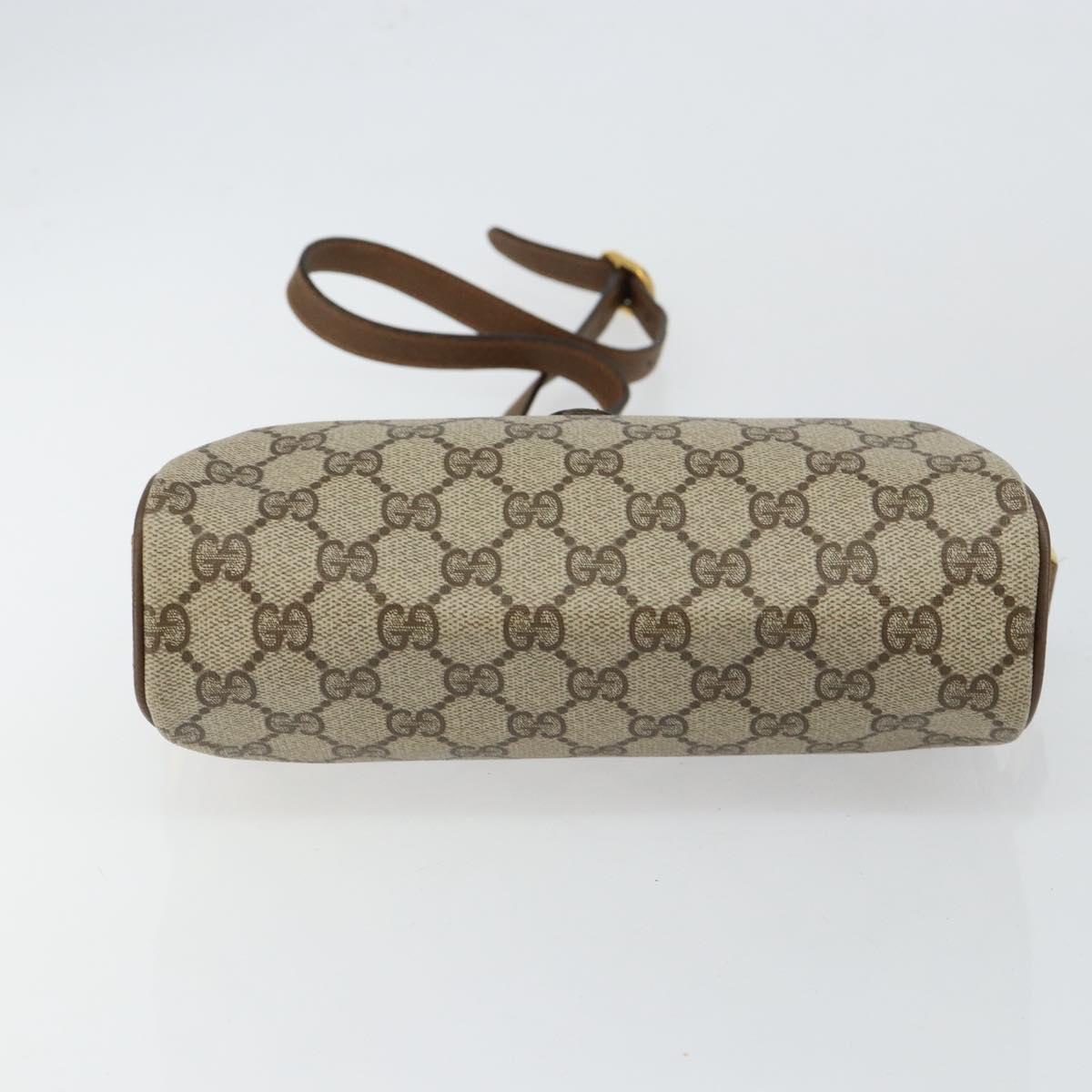 GUCCI GG Supreme Web Sherry Line Bag PVC Beige Gold 89 02 018 Auth 145882