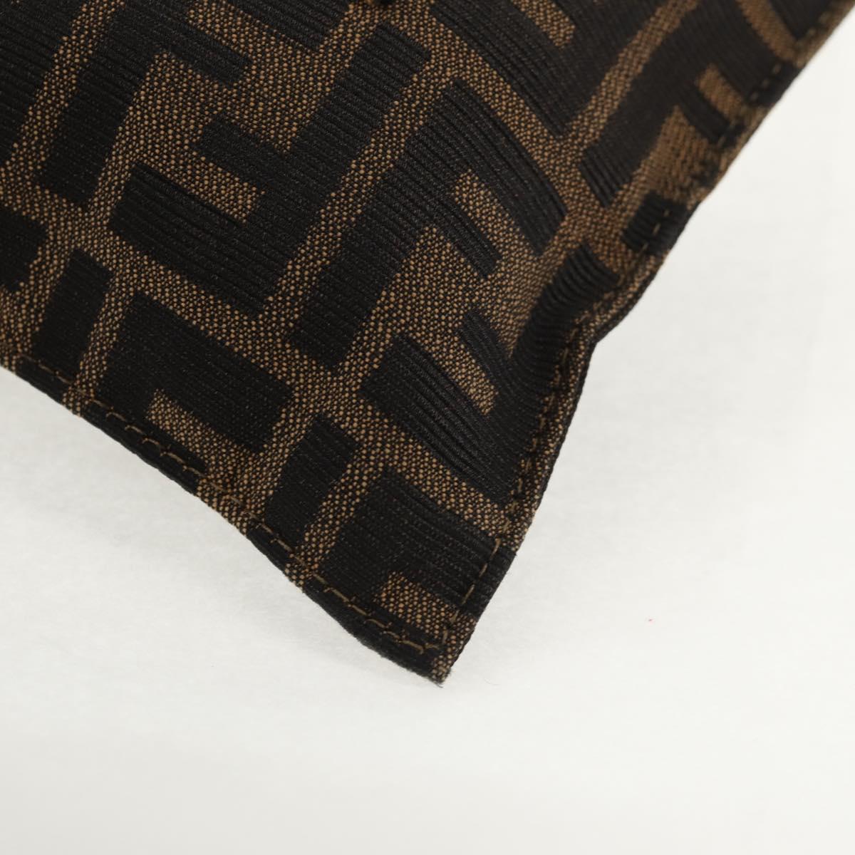 FENDI Zucca Canvas Mamma Baguette Shoulder Bag Black Brown gold Auth 145885V
