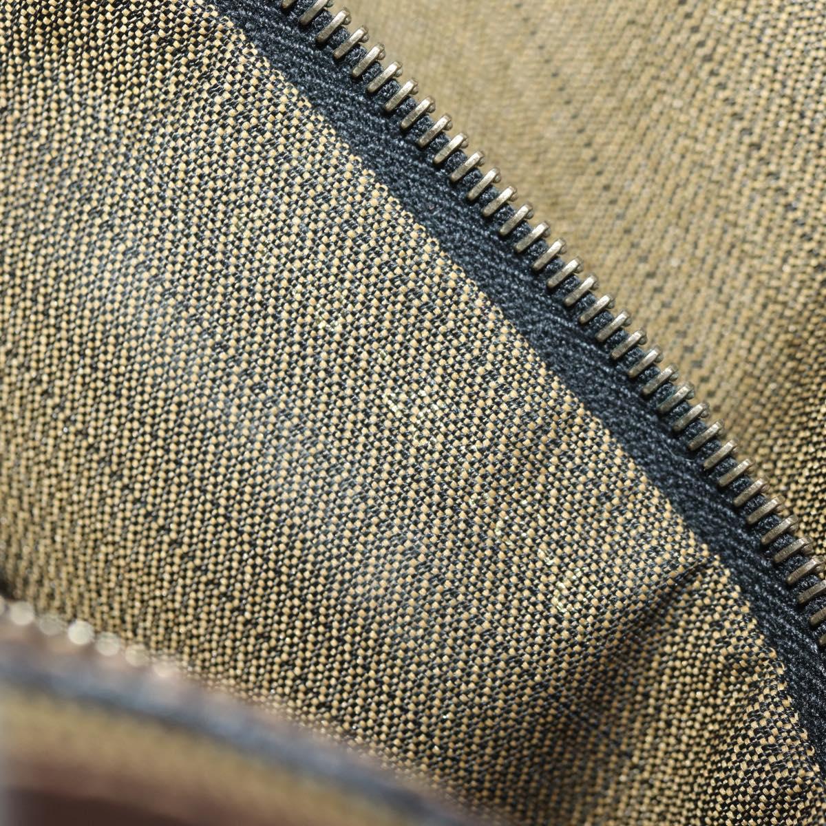 FENDI Zucca Canvas Mamma Baguette Shoulder Bag Black Brown gold Auth 145885V