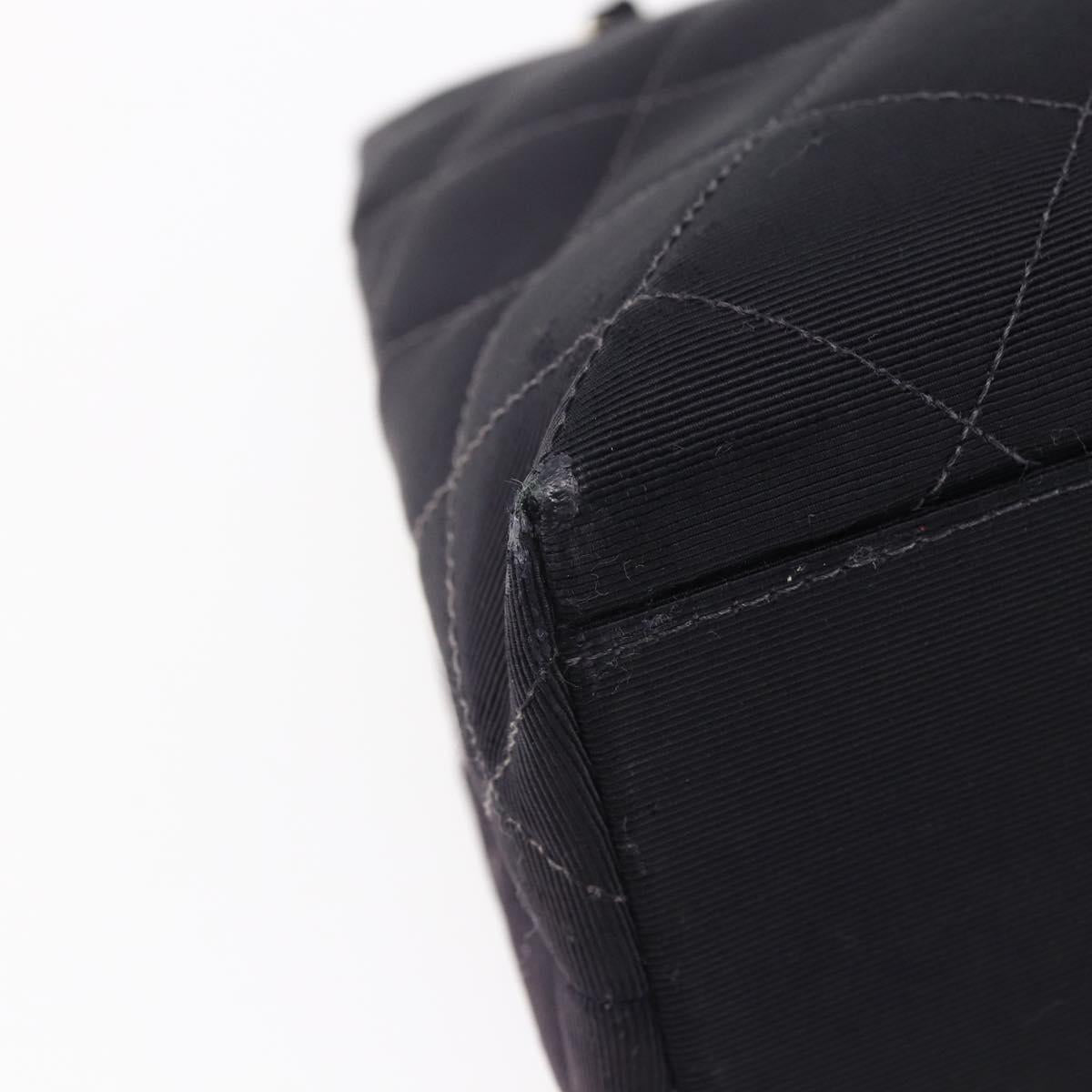 CHANEL Matelasse Chain Shoulder Bag Nylon Black Gold CC Auth 145886