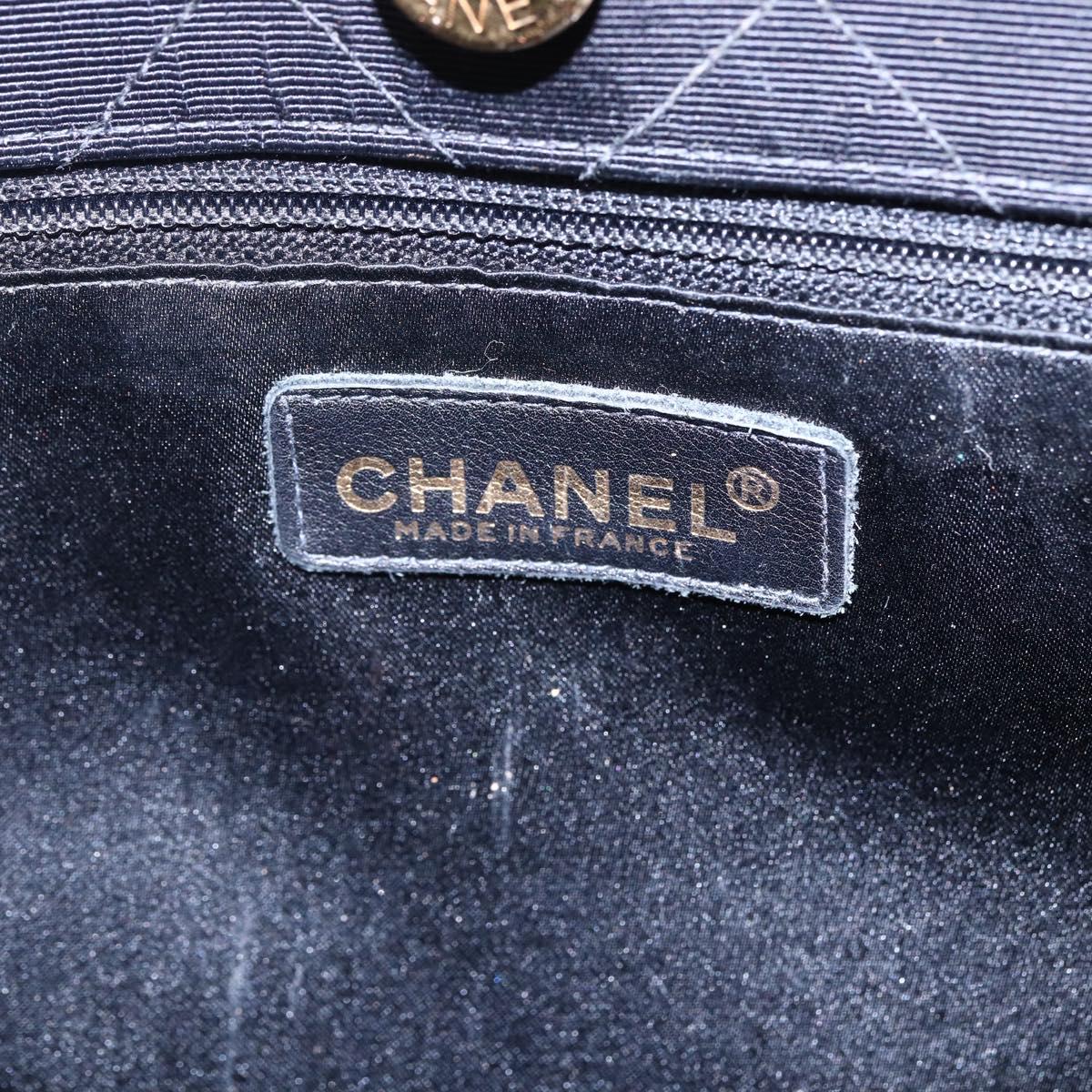 CHANEL Matelasse Chain Shoulder Bag Nylon Black Gold CC Auth 145886