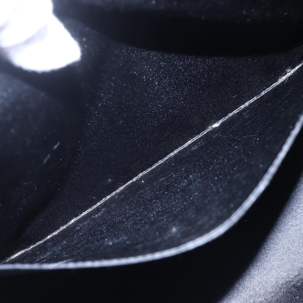 CHANEL Matelasse Chain Shoulder Bag Nylon Black Gold CC Auth 145886