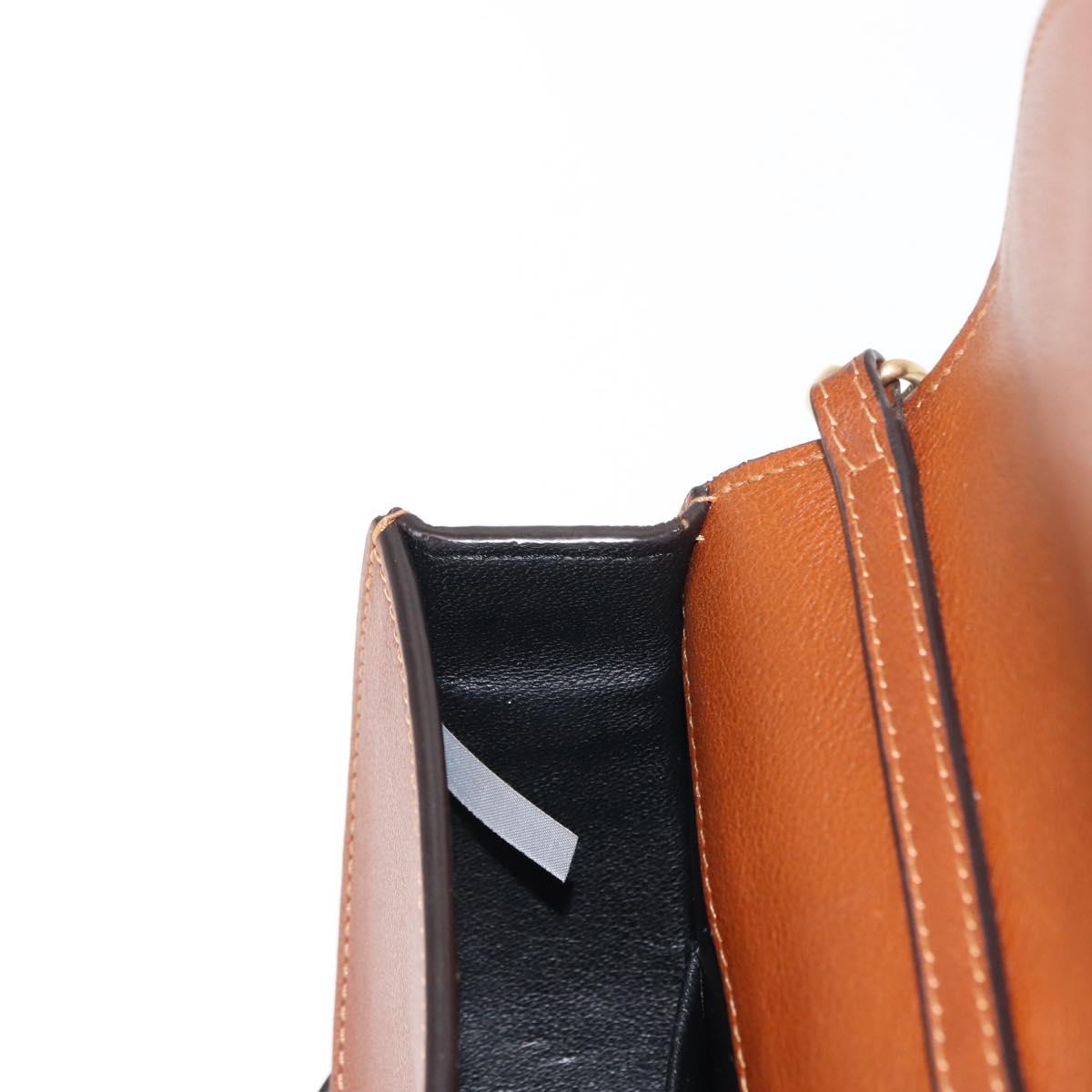 Chloe Nile Hand Bag Leather 2way Brown Gold Auth 145889