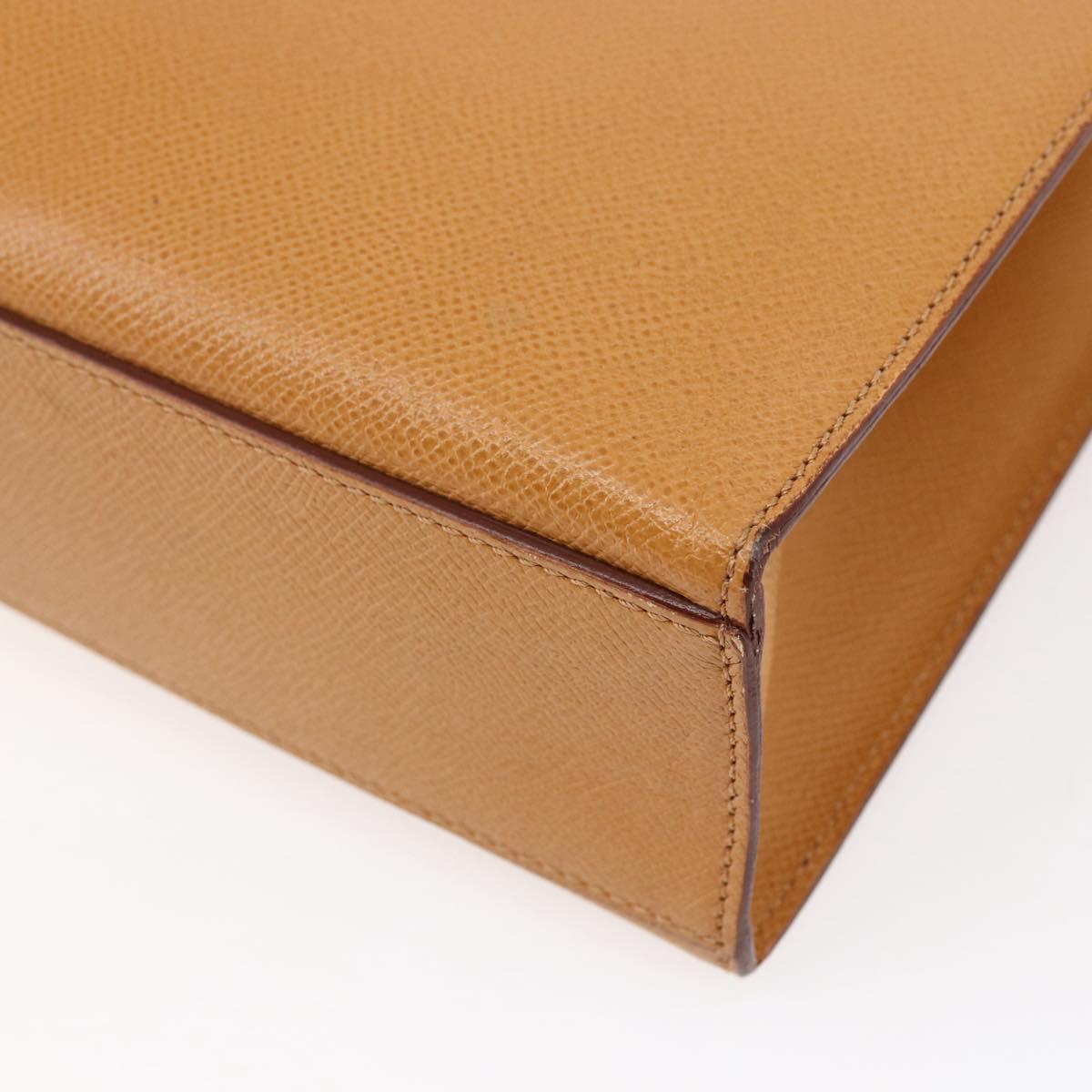 CELINE Shoulder Bag Leather Beige Gold Auth 145908