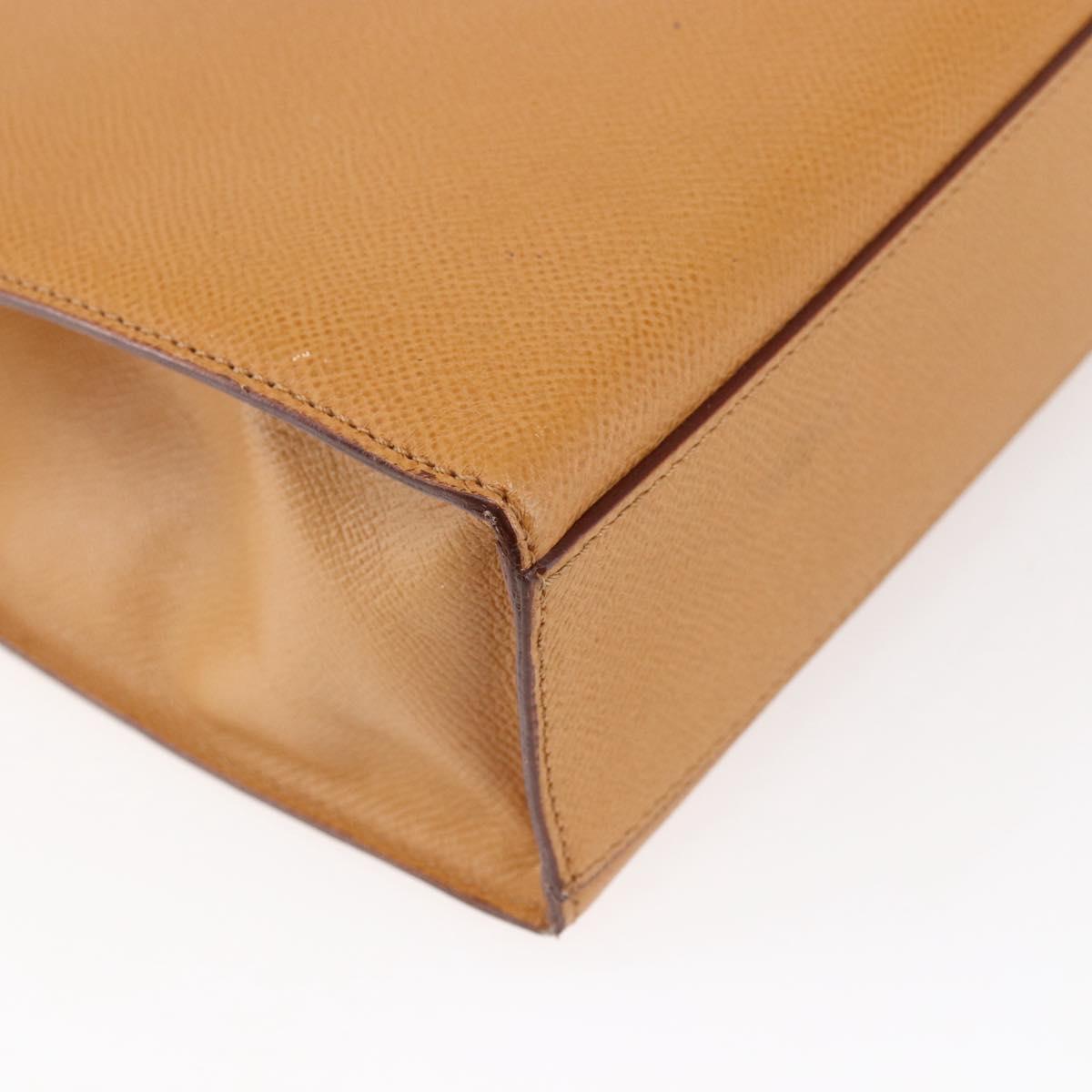 CELINE Shoulder Bag Leather Beige Gold Auth 145908