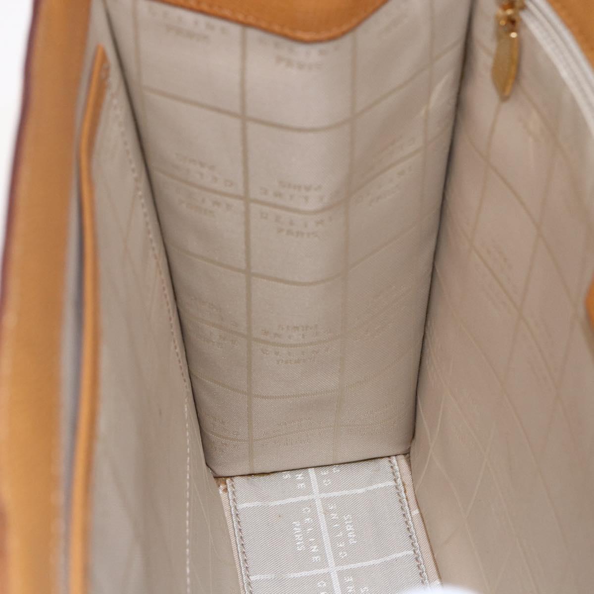 CELINE Shoulder Bag Leather Beige Gold Auth 145908