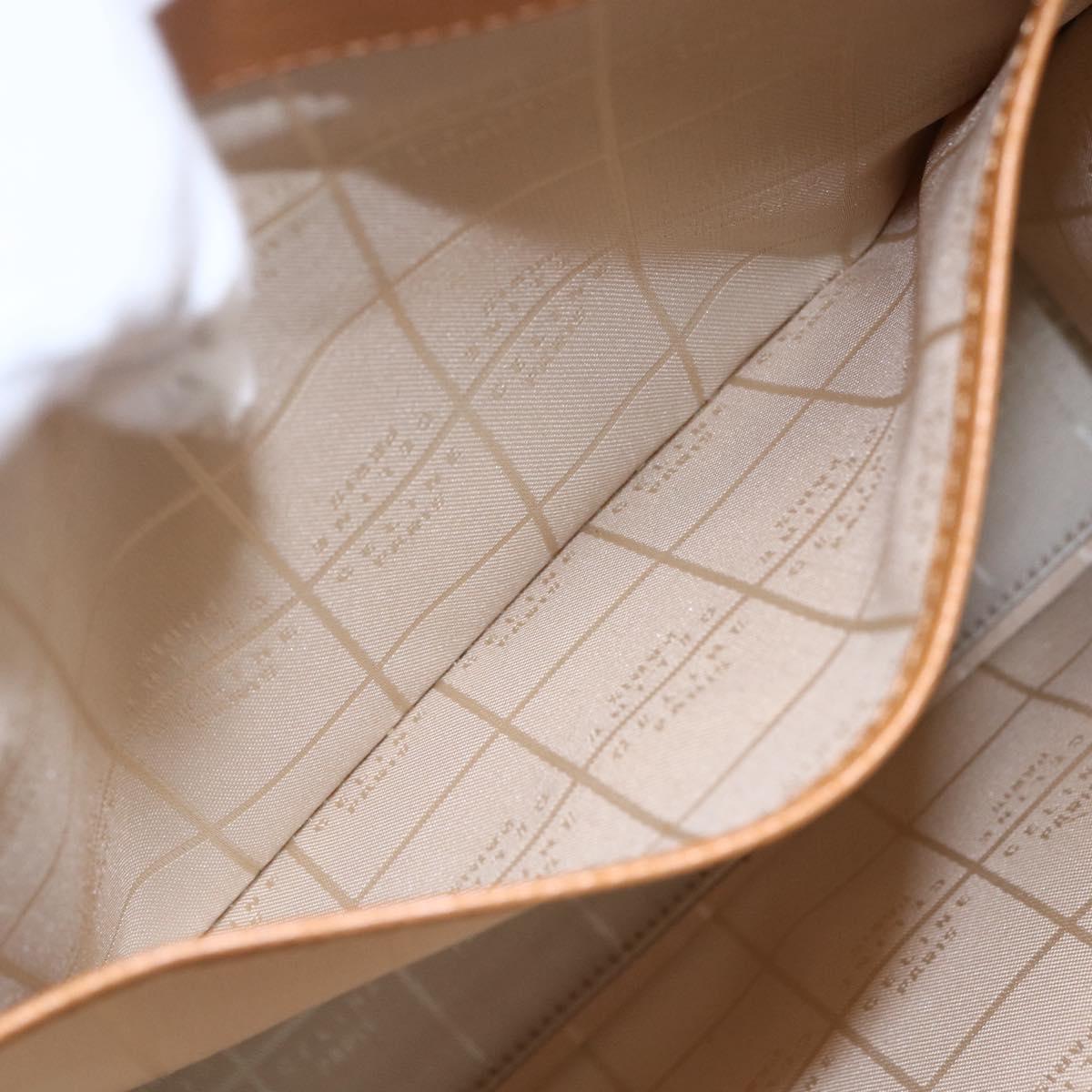 CELINE Shoulder Bag Leather Beige Gold Auth 145908