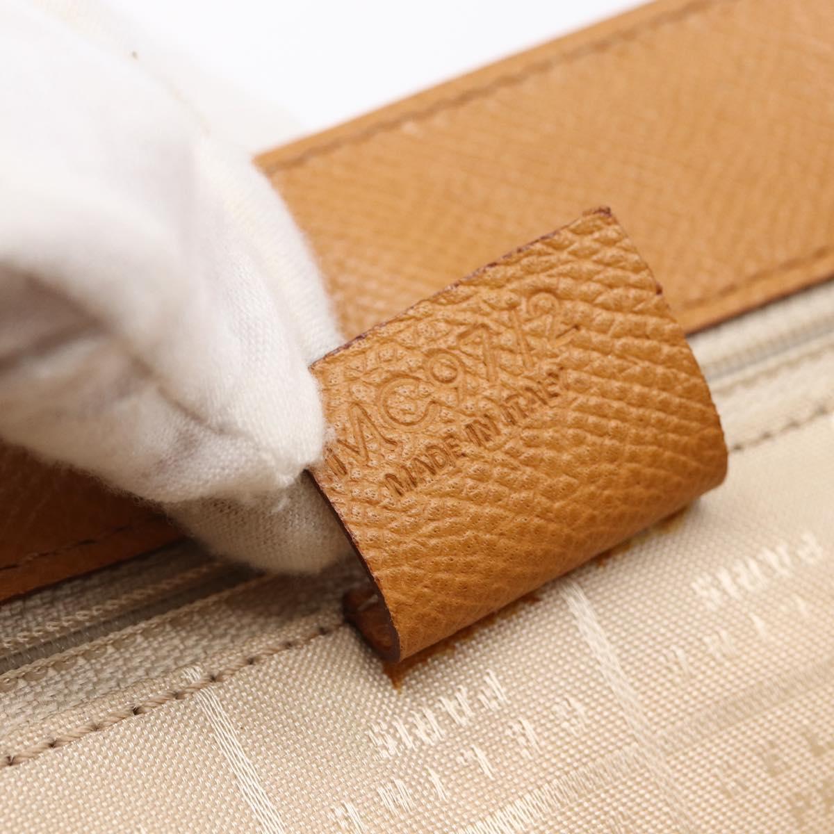 CELINE Shoulder Bag Leather Beige Gold Auth 145908