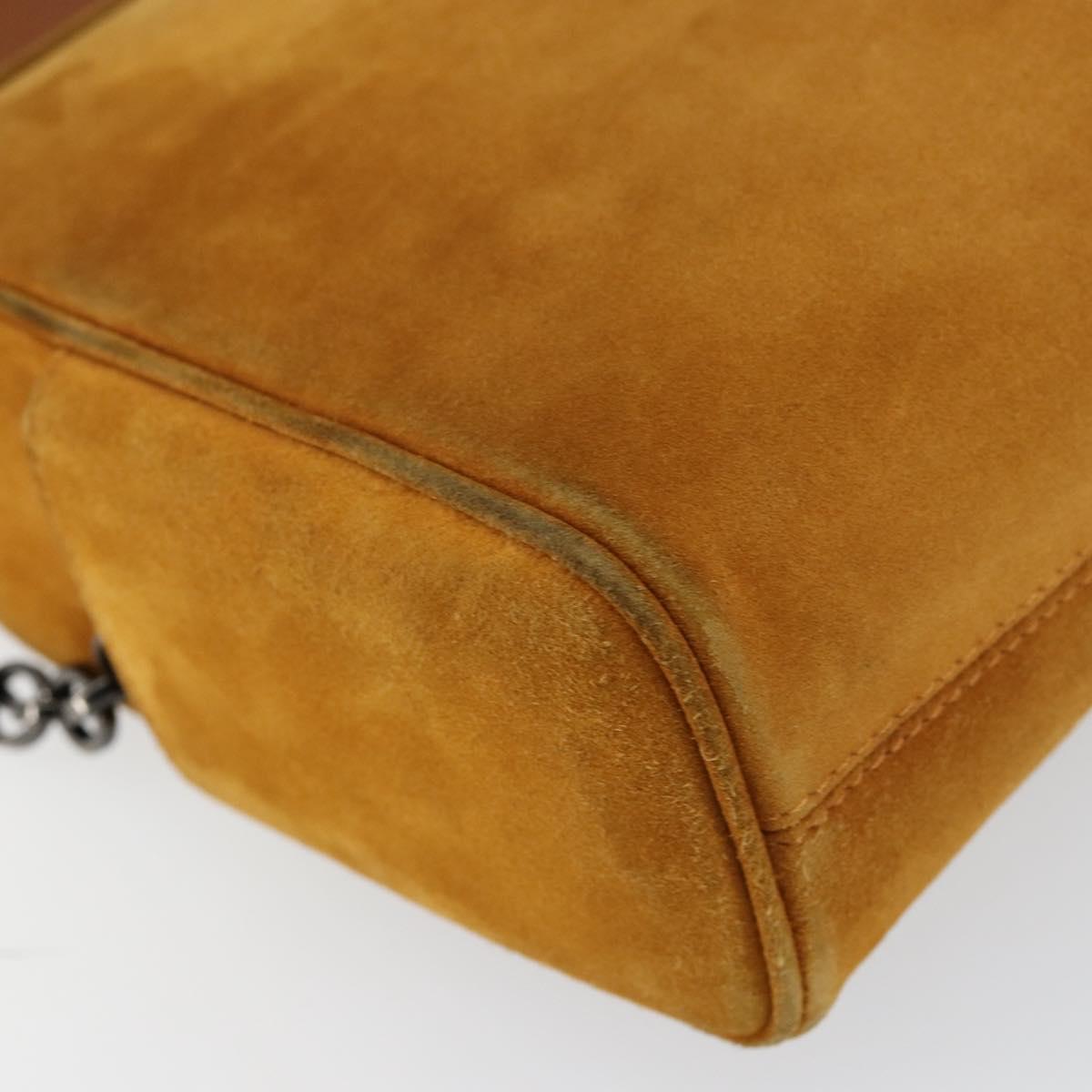 Salvatore Ferragamo Gancini Shoulder Bag Suede Beige Silver Auth 145909