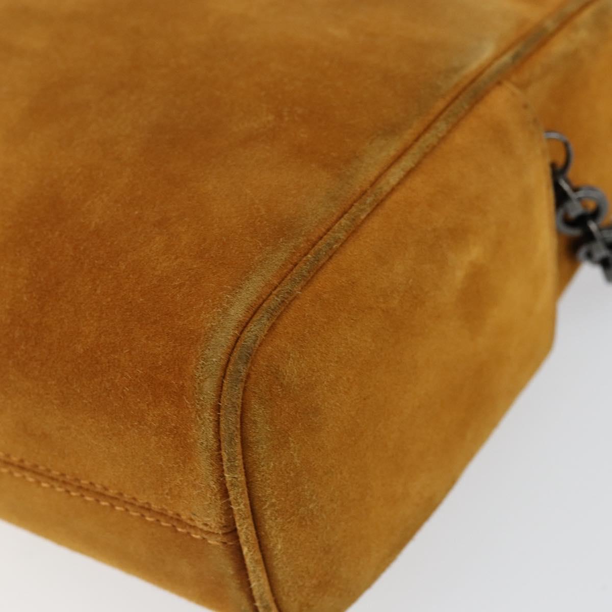 Salvatore Ferragamo Gancini Shoulder Bag Suede Beige Silver Auth 145909