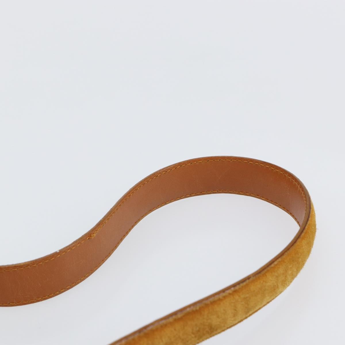 Salvatore Ferragamo Gancini Shoulder Bag Suede Beige Silver Auth 145909