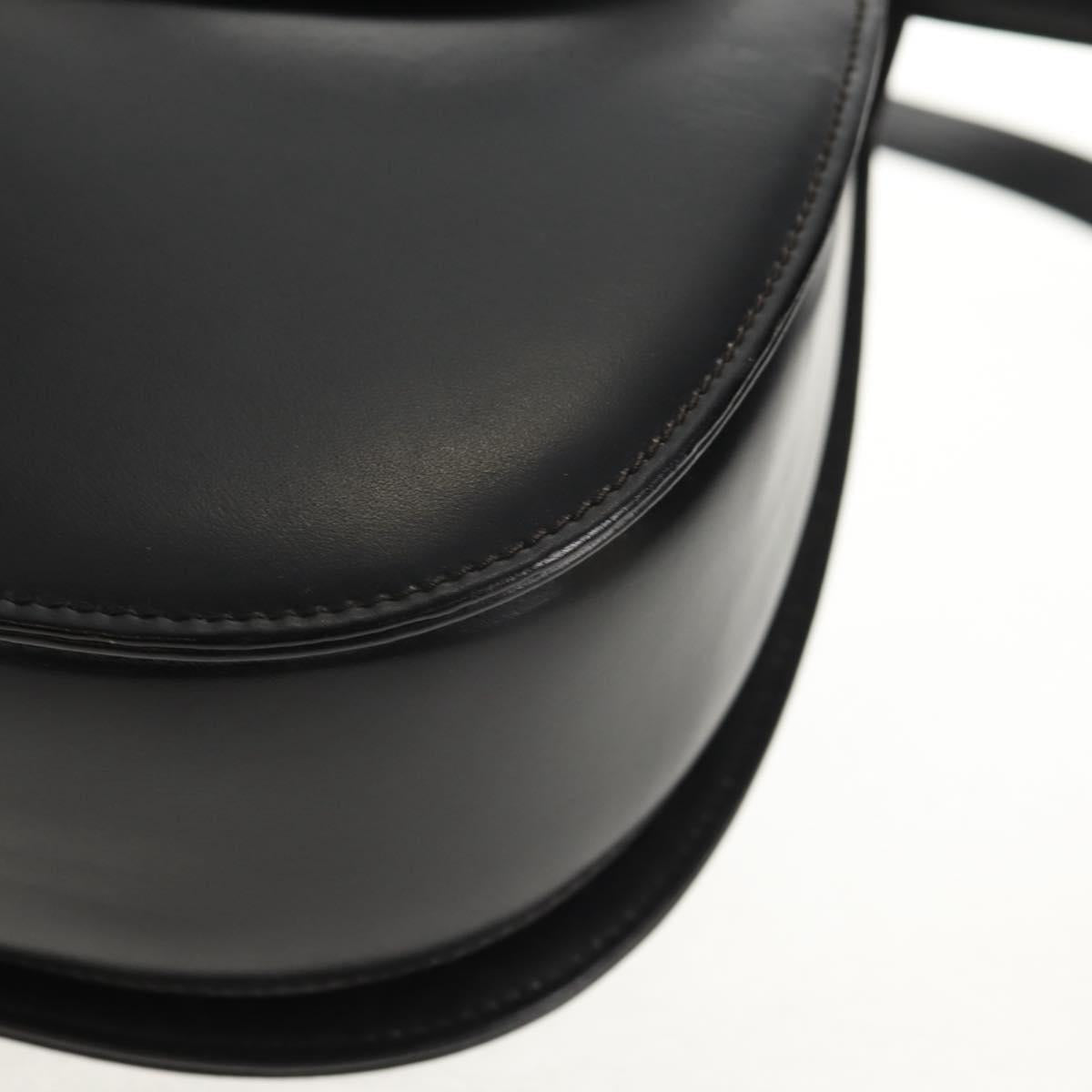 GUCCI Bamboo Hand Bag Leather 2way Black Gold 000 46 0063 Auth 145923A